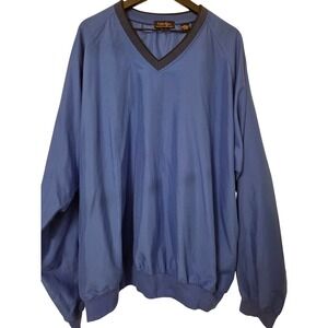 Walter Hagen Golf Men's‎ Pullover Windbreaker Jacket Blue XXL V Neck Long Sleeve
